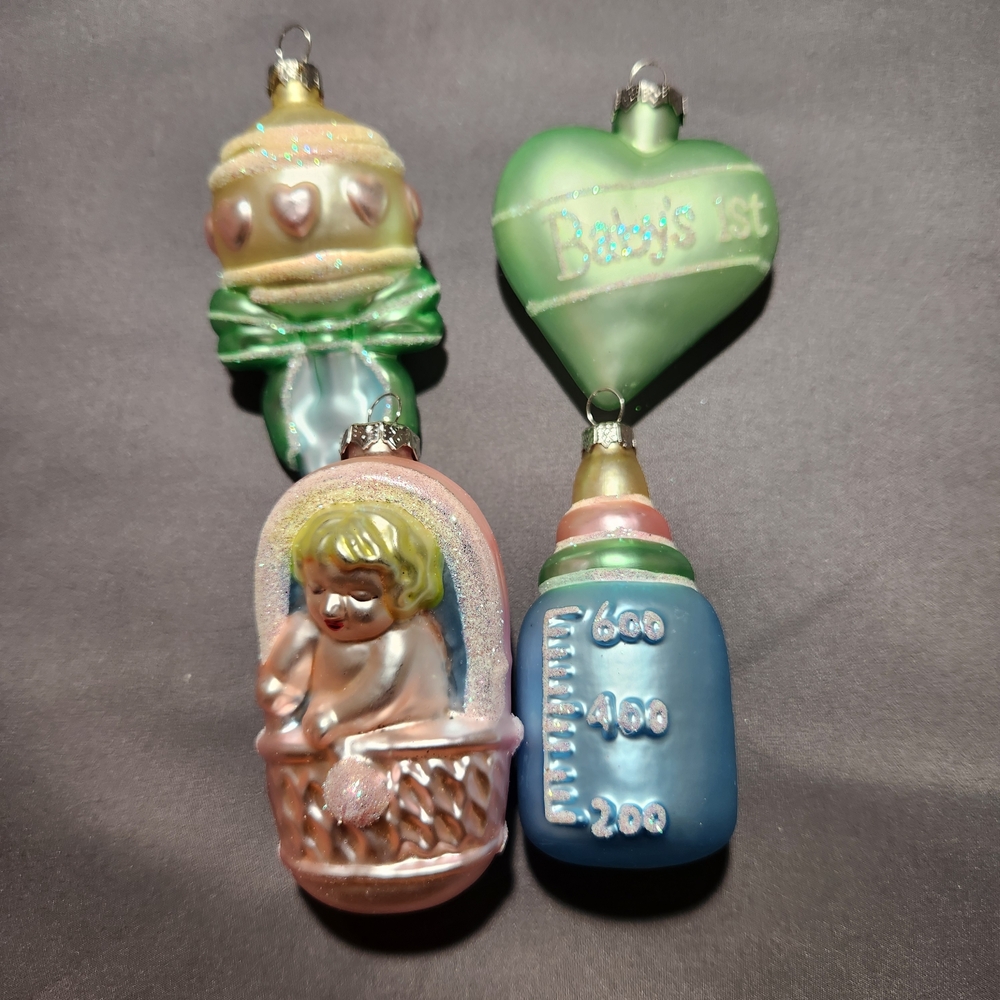 Target 2002 Baby's First Holiday Christmas Glass Ornaments Set of 4 - Picture 4 of 5